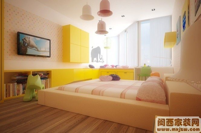 儿童卧室装修效果图 榻榻米床装修效果图